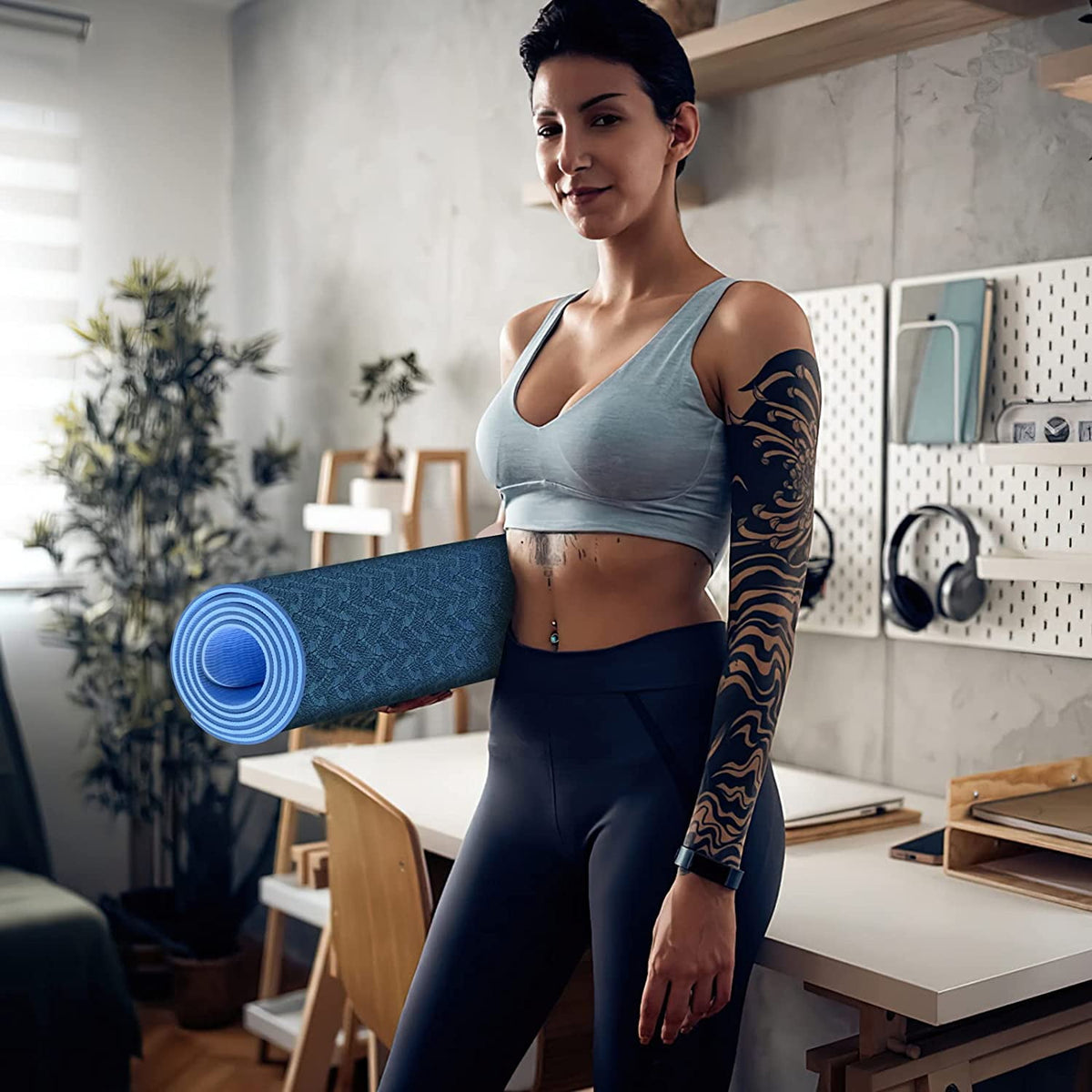 Experience Ultimate Comfort with Our Extra Thick 72" x 24" Non-Slip Yoga Mat - Perfect for Yoga, Pilates, and Workouts - Eco-Friendly TPE Material