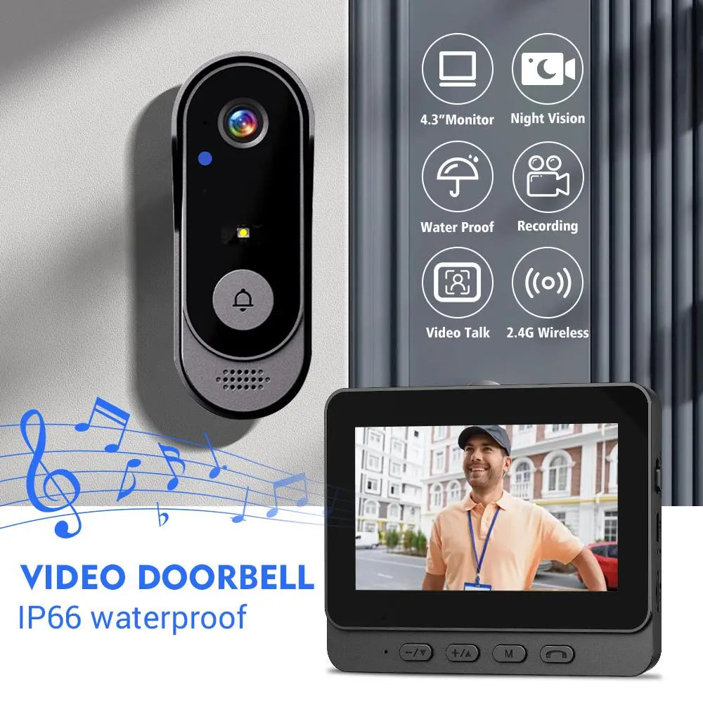 Elevate Your Home Security with the Summervibes X8 Wireless Doorbell Camera - Rechargeable, Night Vision, Two-Way Talk & Waterproof!