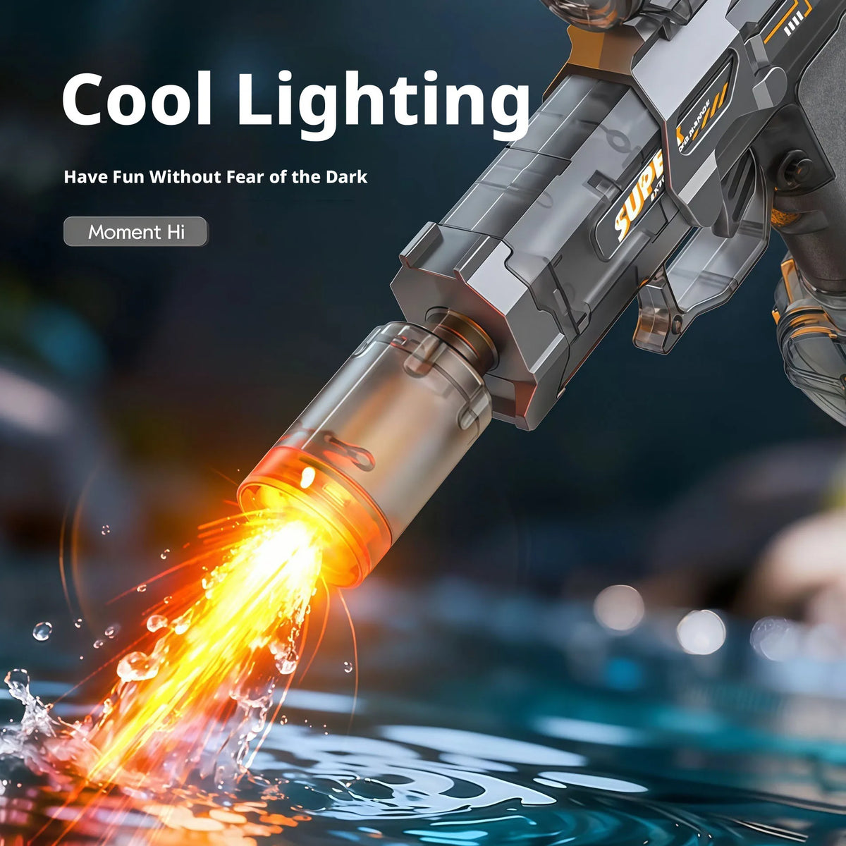 Ultimate Electric Water Gun for Non-Stop Summer Fun - Continuous Shooting with Auto Sensor Lights for Kids!