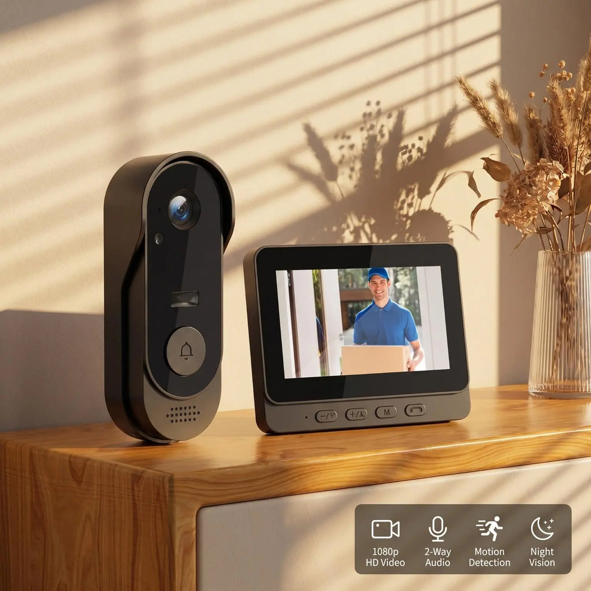 Elevate Your Home Security with the Summervibes X8 Wireless Doorbell Camera - Rechargeable, Night Vision, Two-Way Talk & Waterproof!