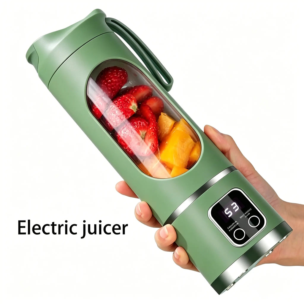 Unleash Your Blending Potential with the Portable 15.22 Oz USB Rechargeable Blender - Perfect for Smoothies & Juices, Featuring LED Display & Durable Design!