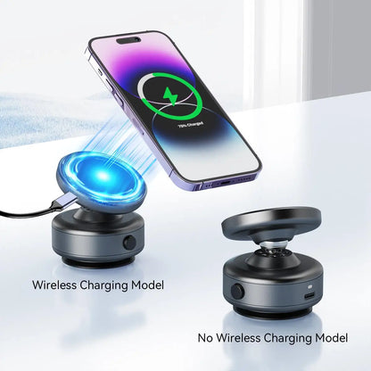 Revolutionary Universal Vacuum Magnetic Mount - 360° Rotating Magnetic Car Phone Holder for All Phones, Perfect for Car, Kitchen, Mirror, and Bath