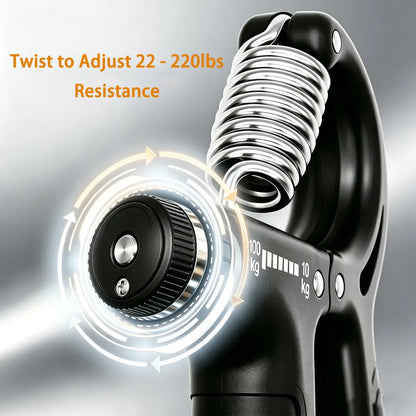 Elevate Your Grip Strength with the Adjustable Hand Grip Strengthener - 22-220LB Resistance for Ultimate Forearm Training
