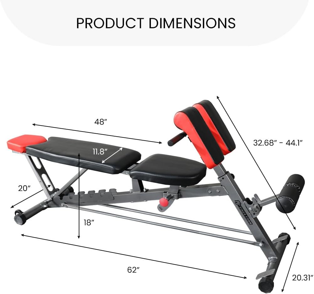 Transform Your Home Workouts with the Finer Form Multi-Functional Adjustable FID Weight Bench & Roman Chair - 1,000 Lb Capacity, 23 Settings for Ultimate Flexibility!
