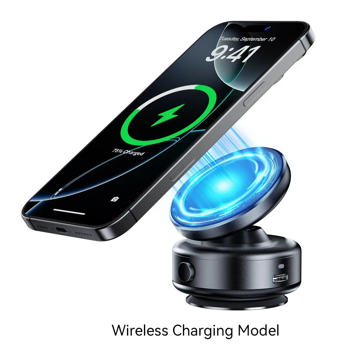 Revolutionary Universal Vacuum Magnetic Mount - 360° Rotating Magnetic Car Phone Holder for All Phones, Perfect for Car, Kitchen, Mirror, and Bath