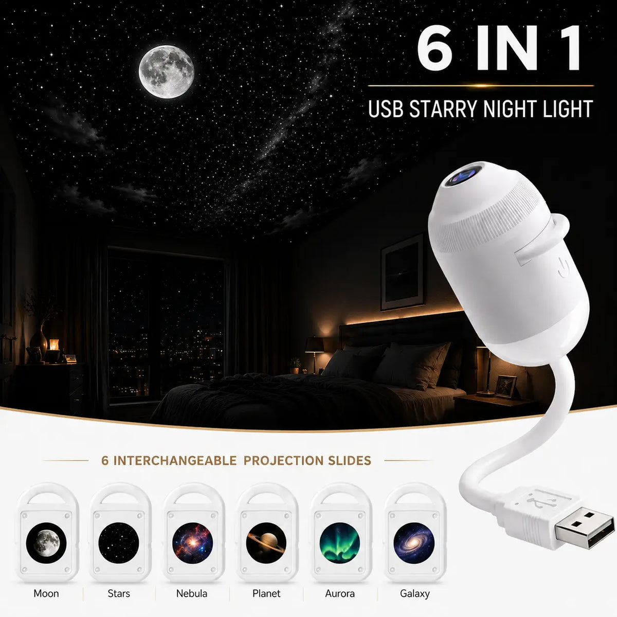 Discover the Magic of the Stars with the 2026 Upgraded 2-In-1 Galaxy Projector Night Light - Perfect for Bedrooms, Kids Rooms, Parties, and Home Decor!