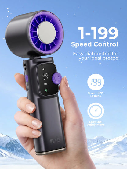 Stay Cool Anywhere: The Ultimate 199-Level Portable Wireless Ice Fan with Adjustable Airflow for Outdoor Adventures