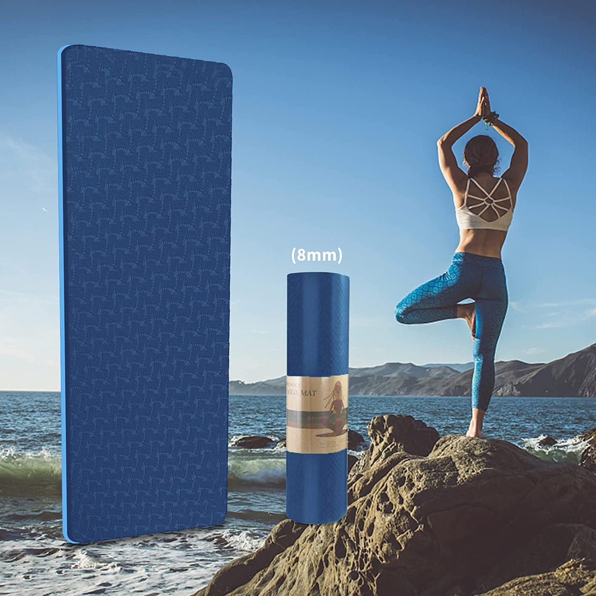 Experience Ultimate Comfort with Our Extra Thick 72" x 24" Non-Slip Yoga Mat - Perfect for Yoga, Pilates, and Workouts - Eco-Friendly TPE Material