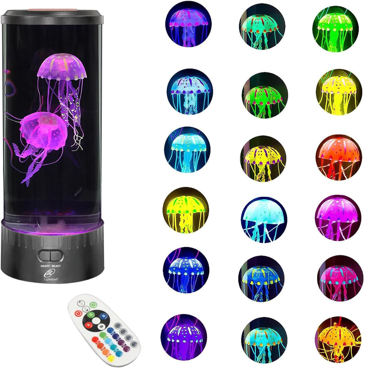 Transform Your Space with the Large LED Jellyfish Lamp - 18 Color Changing LEDs for Ultimate Relaxation and Décor