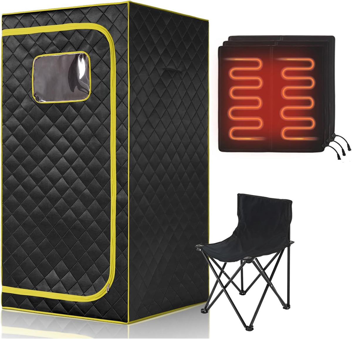 Experience Ultimate Relaxation with the Portable Infrared Sauna - Full Size One Person Tent with Heating Foot Pad and Comfortable Sauna Chair for Detox and Wellness