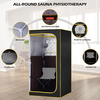 Experience Ultimate Relaxation with the Portable Infrared Sauna - Full Size One Person Tent with Heating Foot Pad and Comfortable Sauna Chair for Detox and Wellness