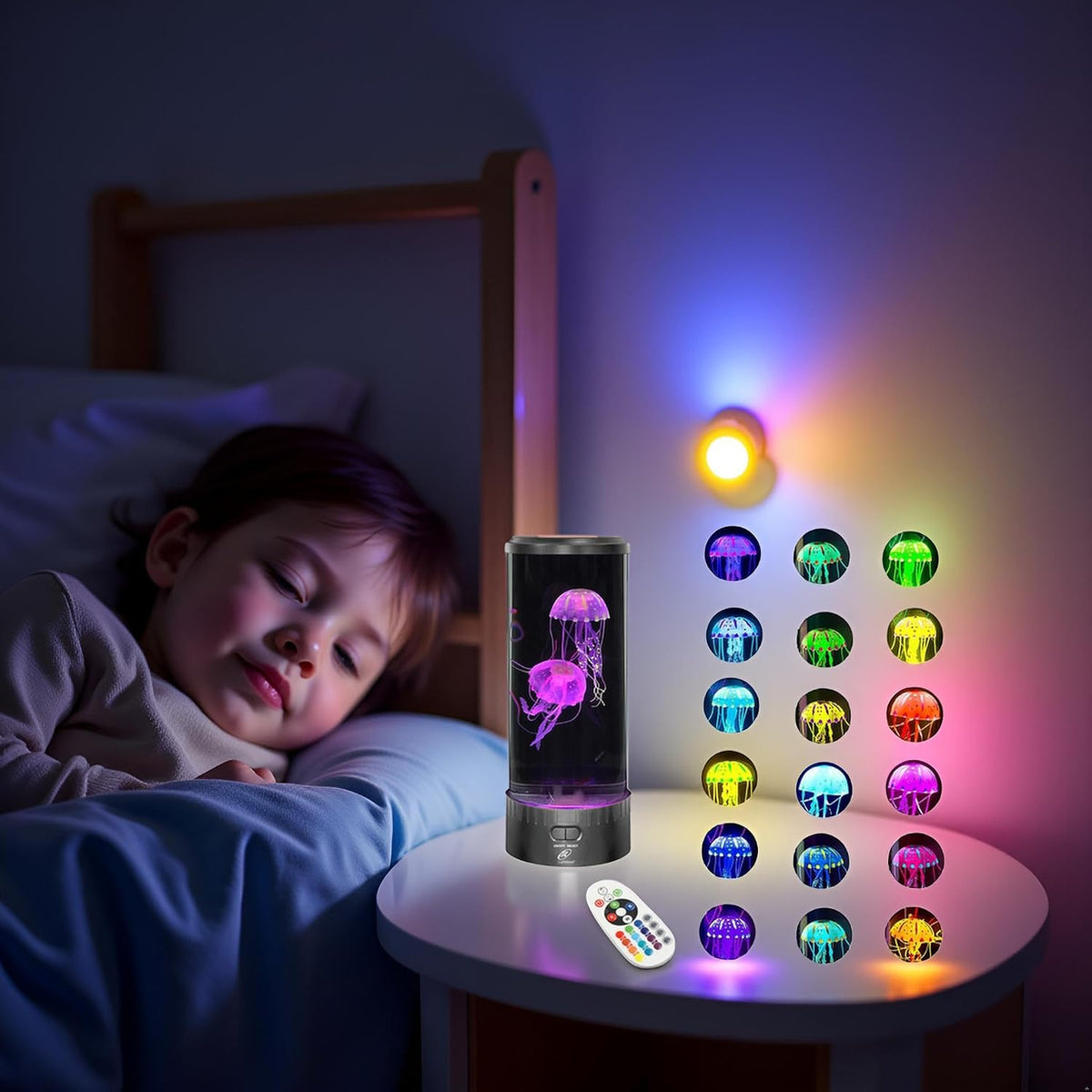 Transform Your Space with the Large LED Jellyfish Lamp - 18 Color Changing LEDs for Ultimate Relaxation and Décor