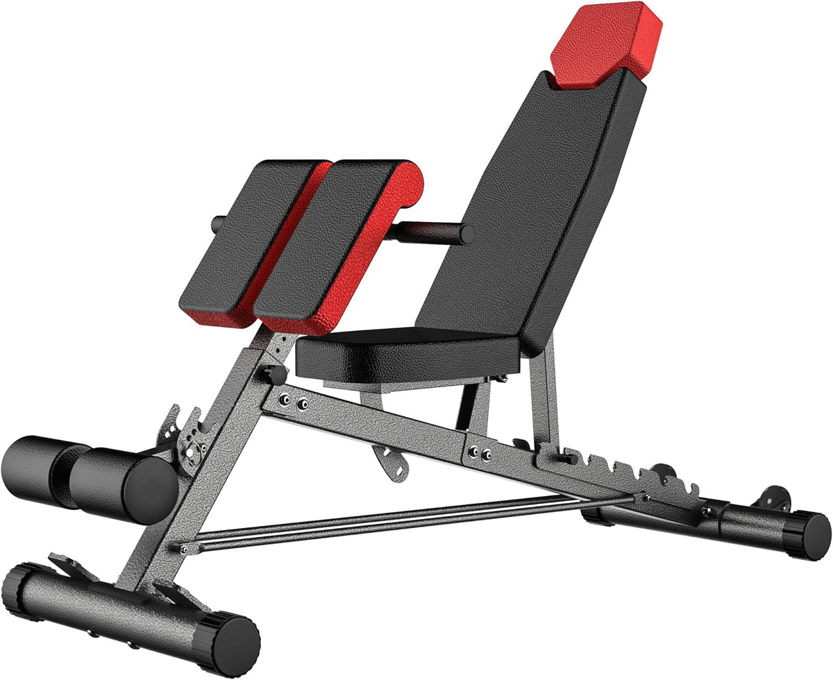 Transform Your Home Workouts with the Finer Form Multi-Functional Adjustable FID Weight Bench & Roman Chair - 1,000 Lb Capacity, 23 Settings for Ultimate Flexibility!