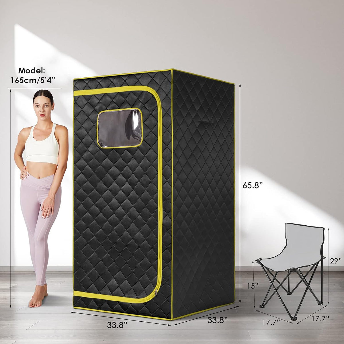Experience Ultimate Relaxation with the Portable Infrared Sauna - Full Size One Person Tent with Heating Foot Pad and Comfortable Sauna Chair for Detox and Wellness