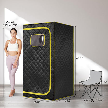 Experience Ultimate Relaxation with the Portable Infrared Sauna - Full Size One Person Tent with Heating Foot Pad and Comfortable Sauna Chair for Detox and Wellness