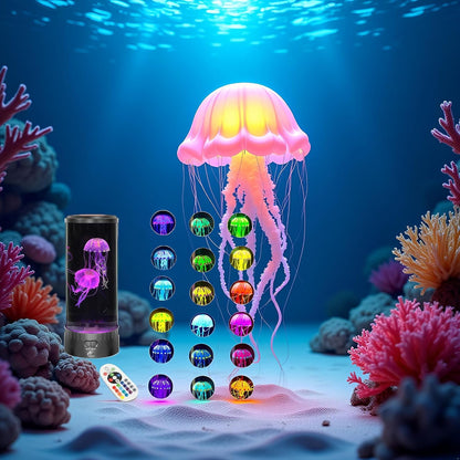 Transform Your Space with the Large LED Jellyfish Lamp - 18 Color Changing LEDs for Ultimate Relaxation and Décor