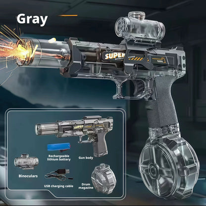 Ultimate Electric Water Gun for Non-Stop Summer Fun - Continuous Shooting with Auto Sensor Lights for Kids!