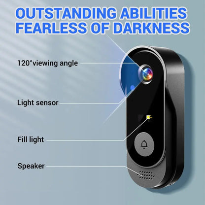 Elevate Your Home Security with the Summervibes X8 Wireless Doorbell Camera - Rechargeable, Night Vision, Two-Way Talk & Waterproof!