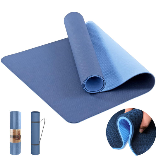 Experience Ultimate Comfort with Our Extra Thick 72" x 24" Non-Slip Yoga Mat - Perfect for Yoga, Pilates, and Workouts - Eco-Friendly TPE Material