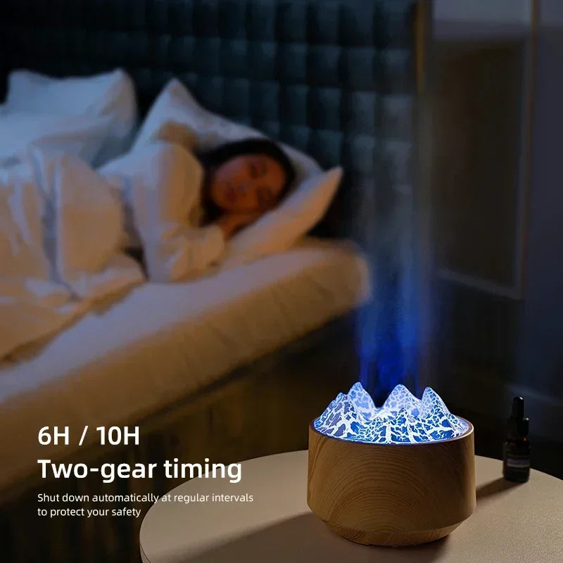 Transform Your Space with the Volcano Bedroom Humidifier: Remote Control, Mist Output, and Essential Oil Diffuser