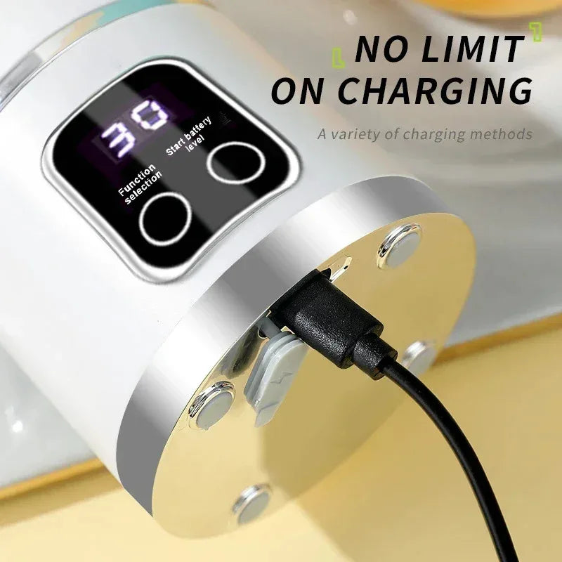 Experience Freshness On-the-Go with Our Portable 450ml Electric Juicer - 12 Powerful Blades for Smoothies and Shakes!