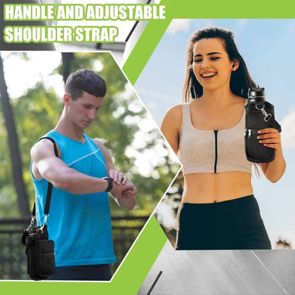 Revolutionary Magnetic Water Bottle Carrier with Phone Pocket and Shoulder Strap - Perfect for Gym and Outdoor Activities!