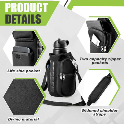 Revolutionary Magnetic Water Bottle Carrier with Phone Pocket and Shoulder Strap - Perfect for Gym and Outdoor Activities!