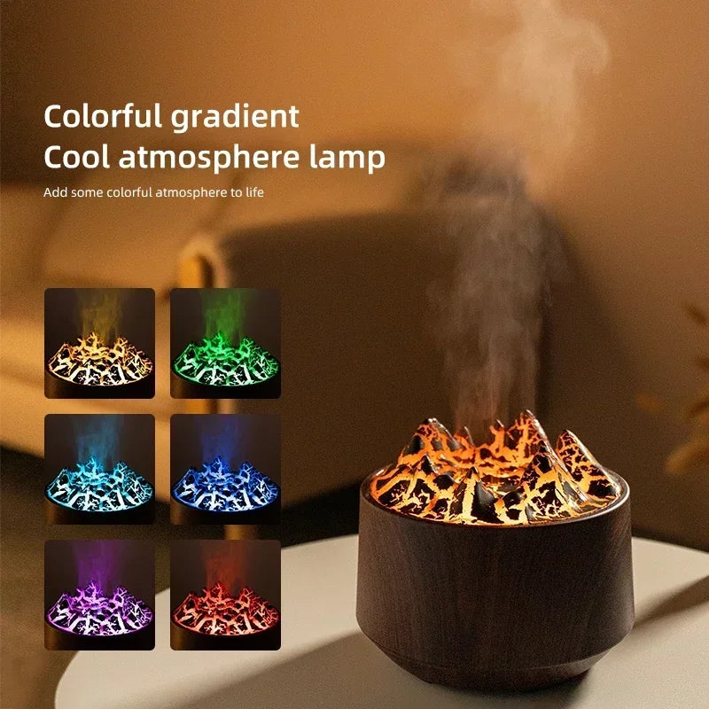 Transform Your Space with the Volcano Bedroom Humidifier: Remote Control, Mist Output, and Essential Oil Diffuser