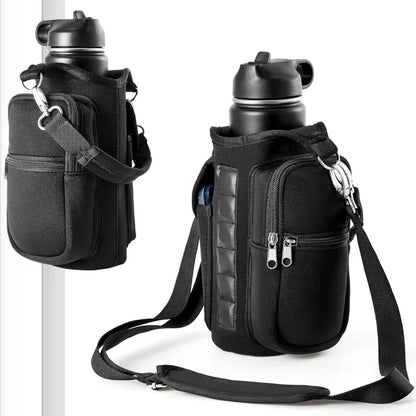 Revolutionary Magnetic Water Bottle Carrier with Phone Pocket and Shoulder Strap - Perfect for Gym and Outdoor Activities!