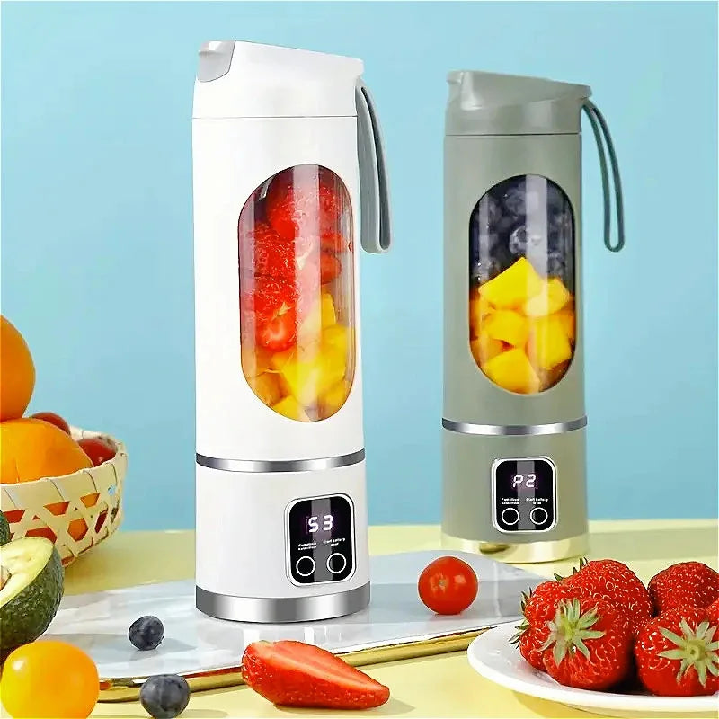 Experience Freshness On-the-Go with Our Portable 450ml Electric Juicer - 12 Powerful Blades for Smoothies and Shakes!
