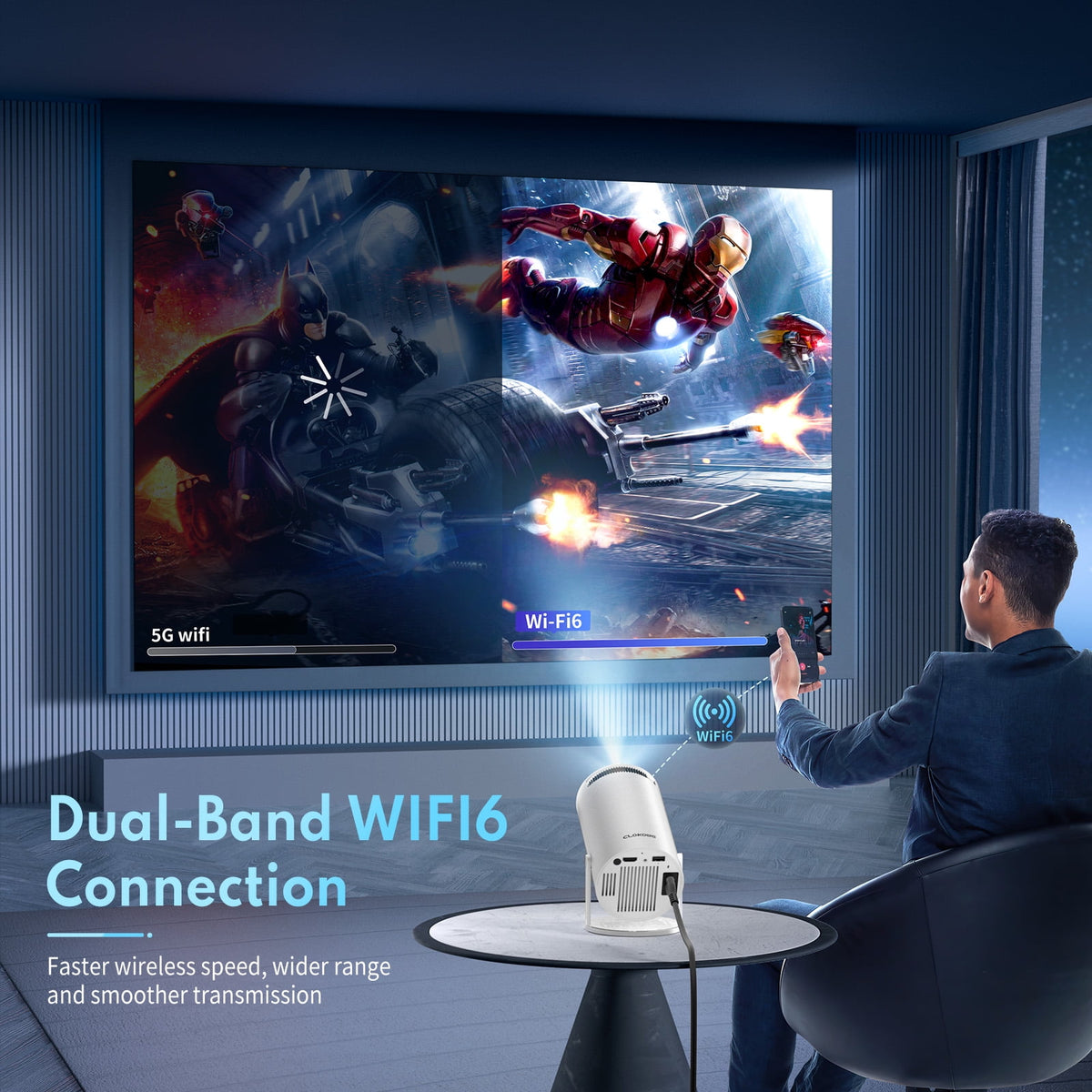 Experience Cinematic Brilliance with Our 4K Mini Projector - Smart HD 1080P for Home Theater and Movie Nights!