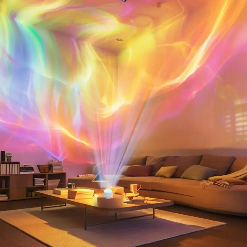 Dome Projector Night Light, 2-In-1 Home Accessory with Aurora & Water Ripple Lenses, 16-Color Rotating LED for Room Decor with Remote, Cool Stuff for Room, Remote Control, Cute Room Stuff