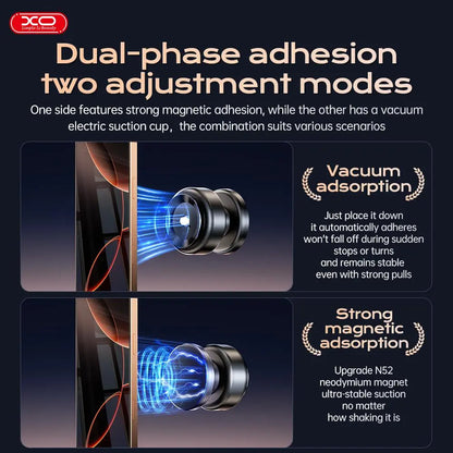 Revolutionary Universal Vacuum Magnetic Mount - 360° Rotating Magnetic Car Phone Holder for All Phones, Perfect for Car, Kitchen, Mirror, and Bath