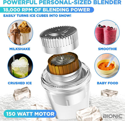 Bionic Blade Portable Blender - Rechargeable Personal Smoothie Maker for Juices, Shakes & Baby Food
