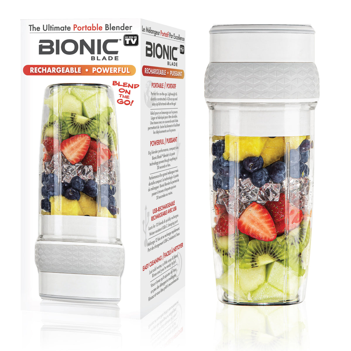Bionic Blade Portable Blender - Rechargeable Personal Smoothie Maker for Juices, Shakes & Baby Food