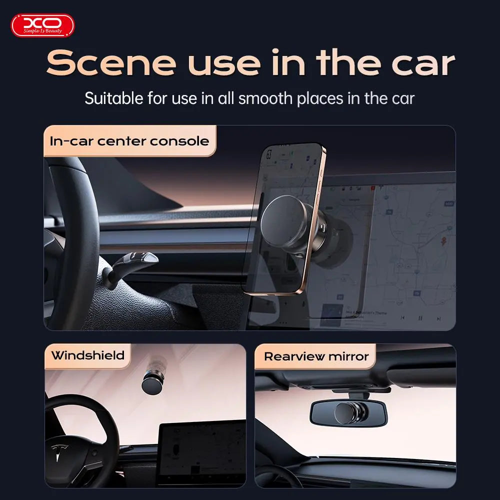 Revolutionary Universal Vacuum Magnetic Mount - 360° Rotating Magnetic Car Phone Holder for All Phones, Perfect for Car, Kitchen, Mirror, and Bath