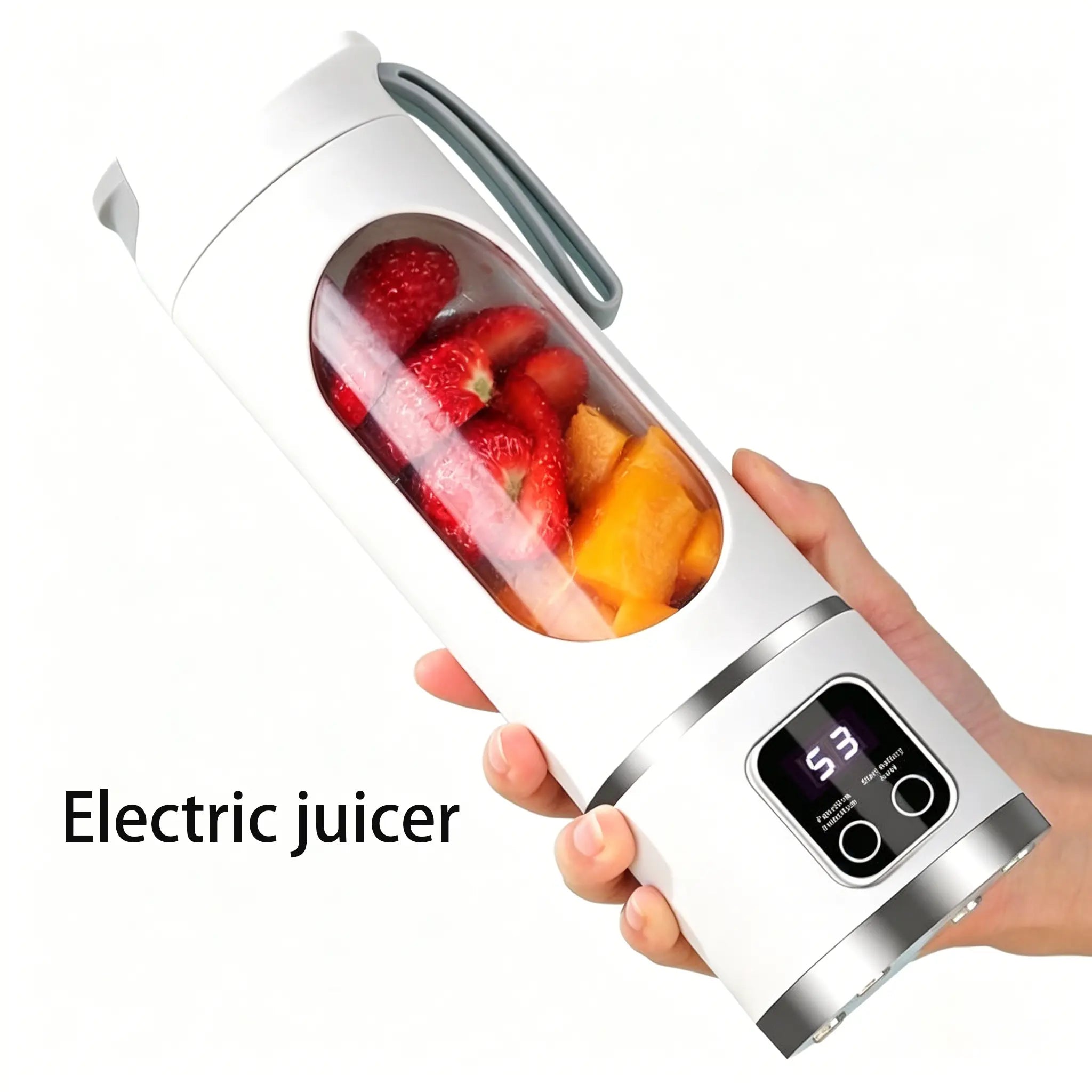 Unleash Your Blending Potential with the Portable 15.22 Oz USB Rechargeable Blender - Perfect for Smoothies & Juices, Featuring LED Display & Durable Design!