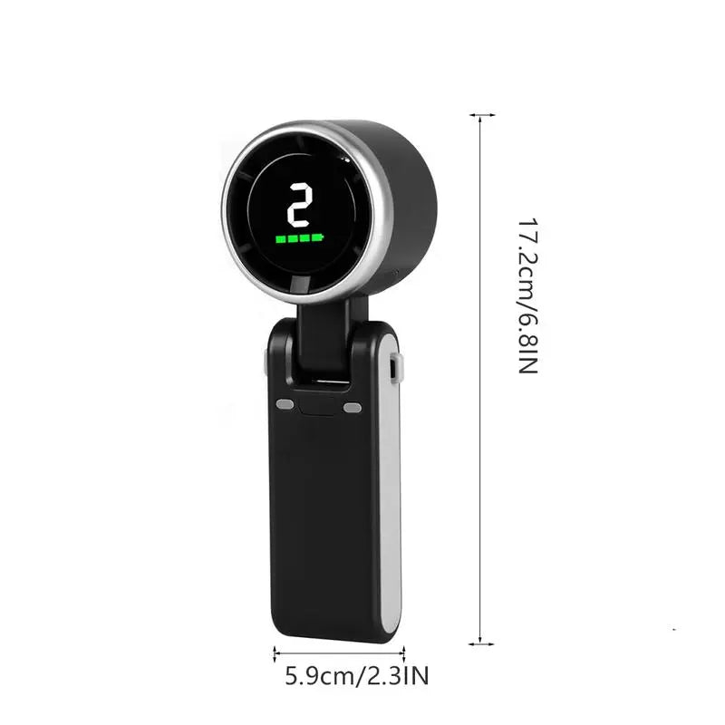 Stay Cool Anywhere: 5-Speed Portable Handheld Turbo Fan with 4000mAh Battery for Up to 10 Hours of Refreshing Air - Perfect for Outdoor Adventures and Travel!